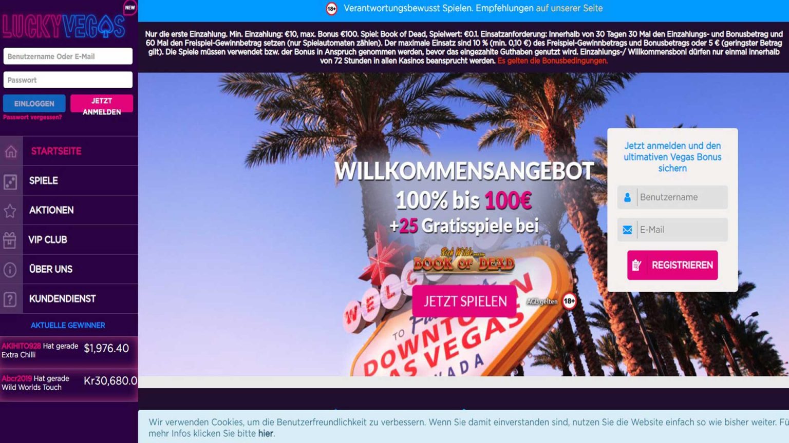 Lucky Vegas Spielbank Screenshot