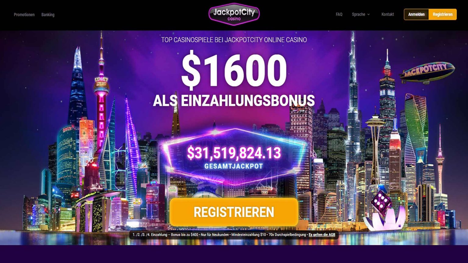 Jackpot City Spielbank Screenshot