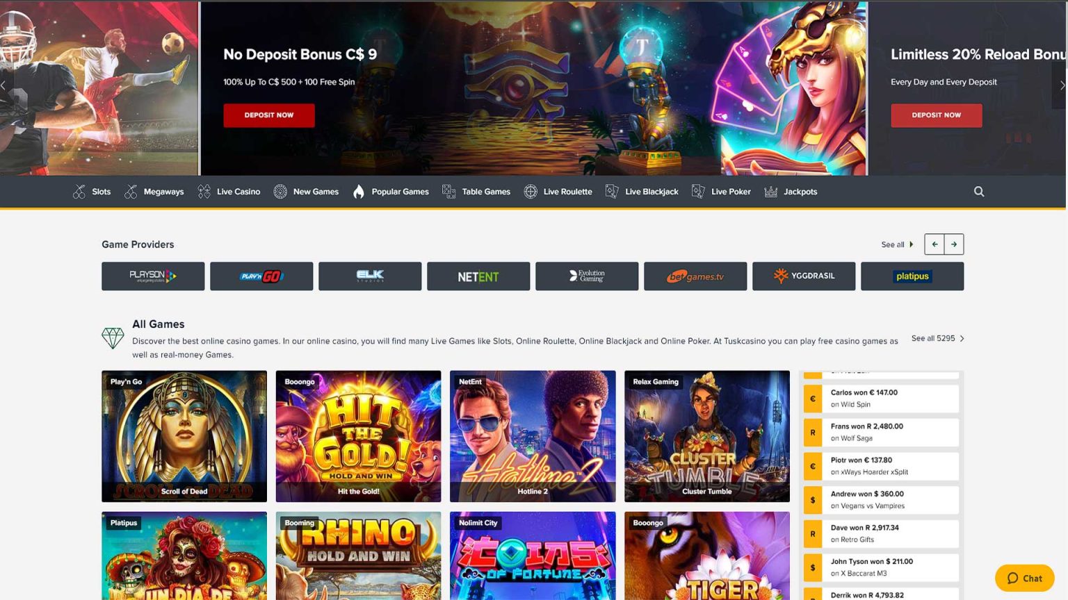 Tusk Casino Screenshot