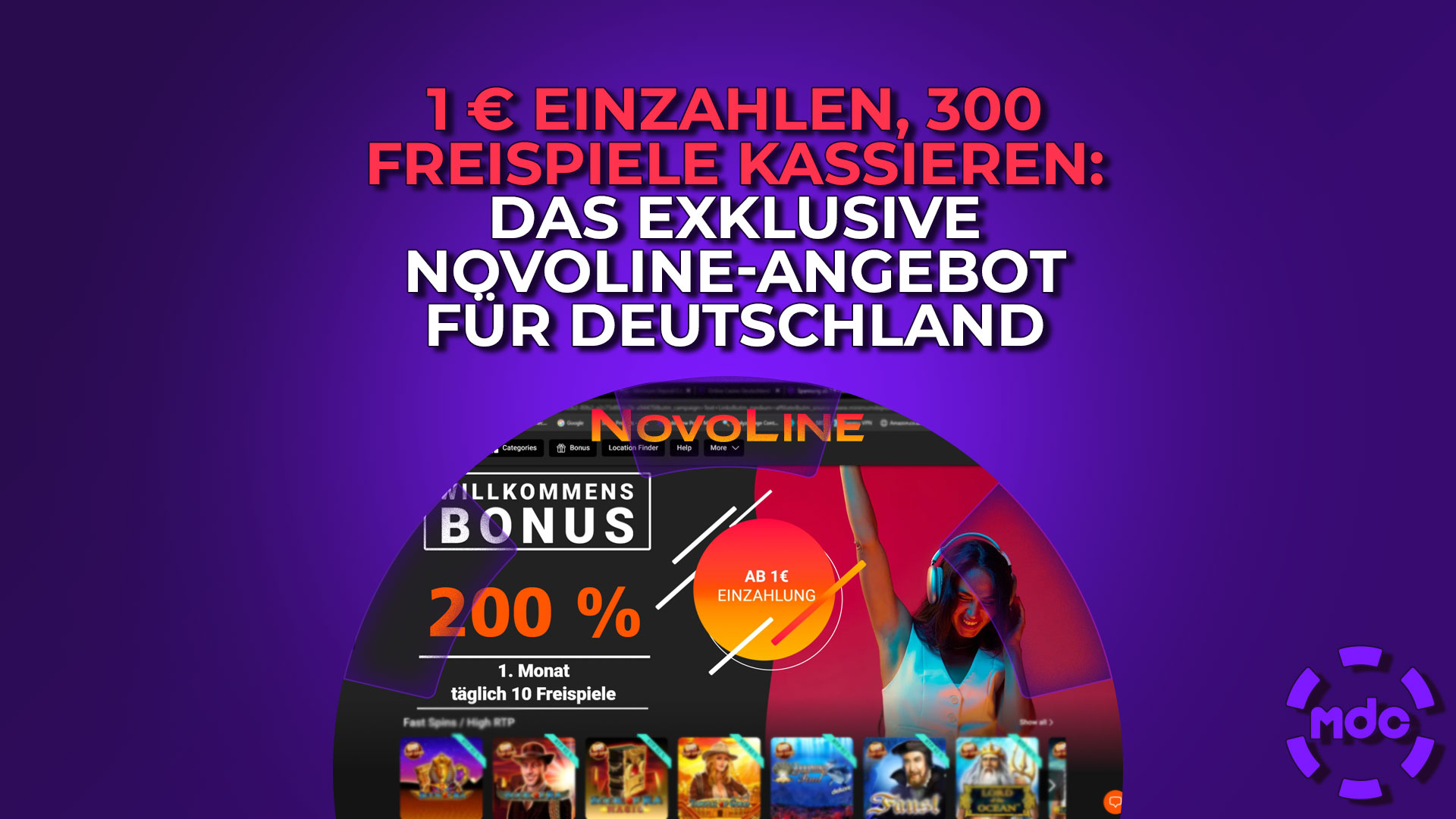 1 € einzahlen, 300 Freispiele kassieren: Das exklusive Novoline-Angebot für Deutschland