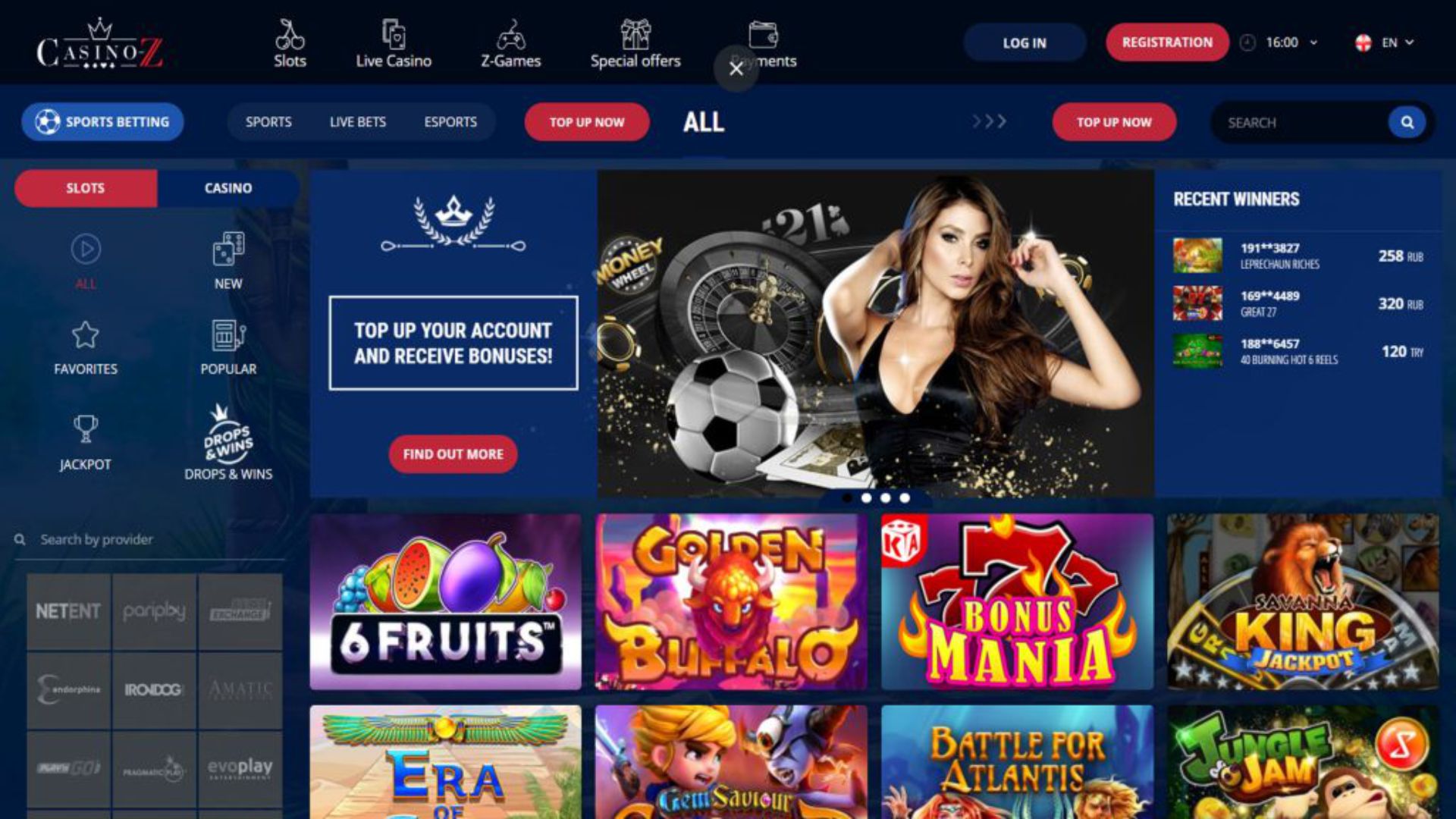 Casino Z ofrece obtener el bono de hasta $1500 + 150 giros gratis