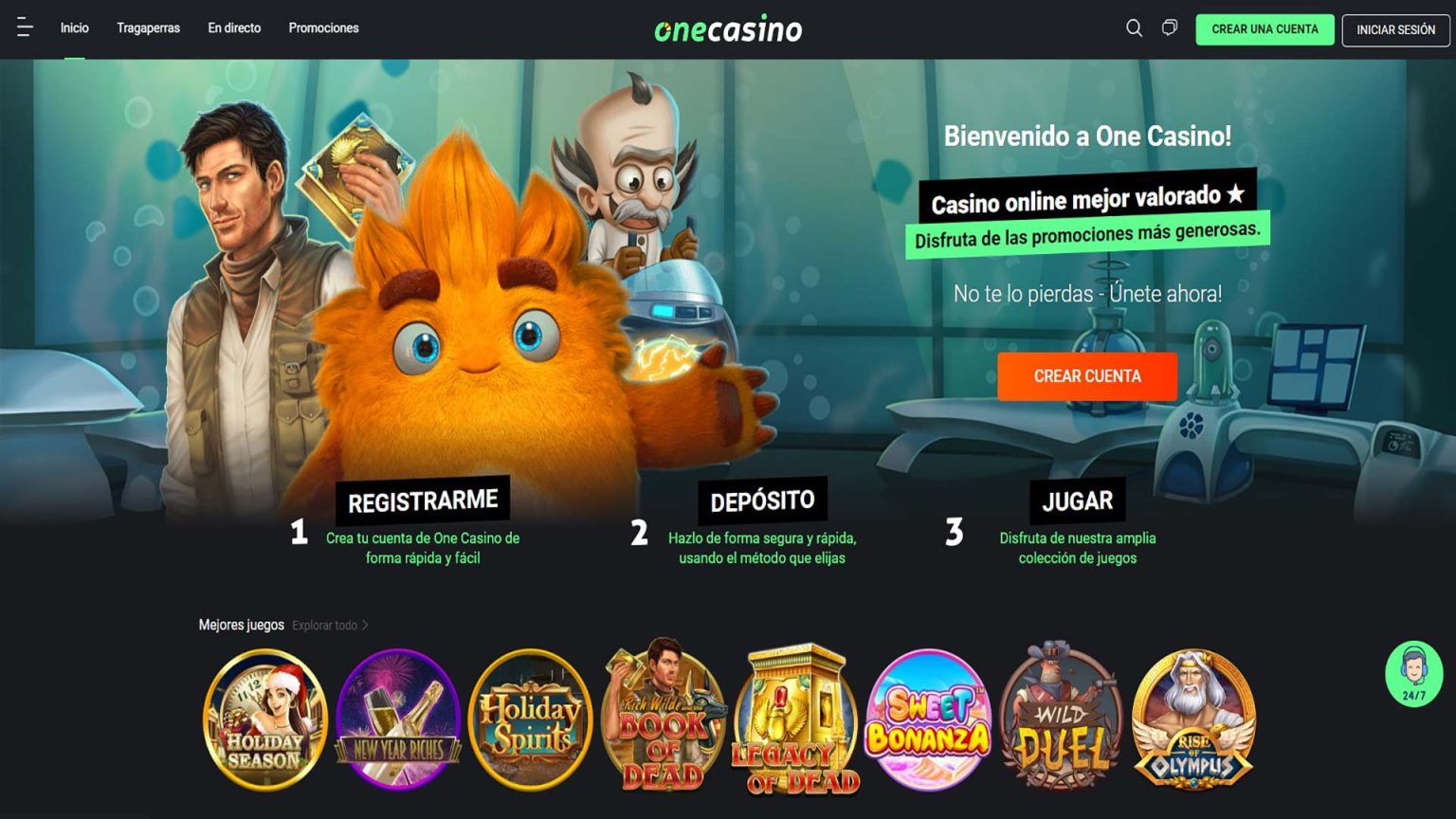 Captura de pantalla de un casino