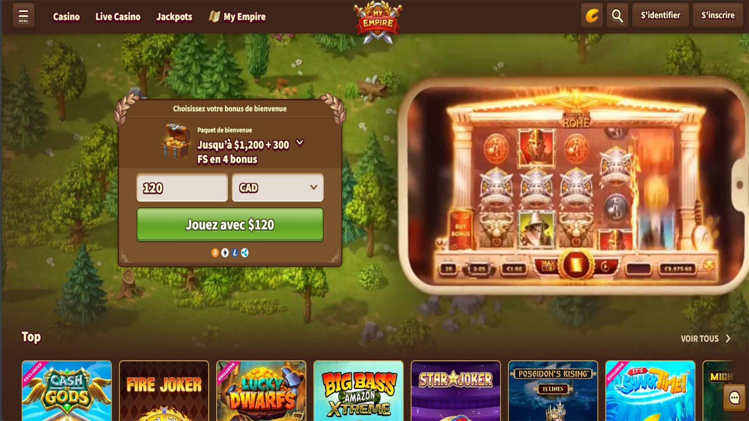 Capture d'écran de Mon Empire Casino
