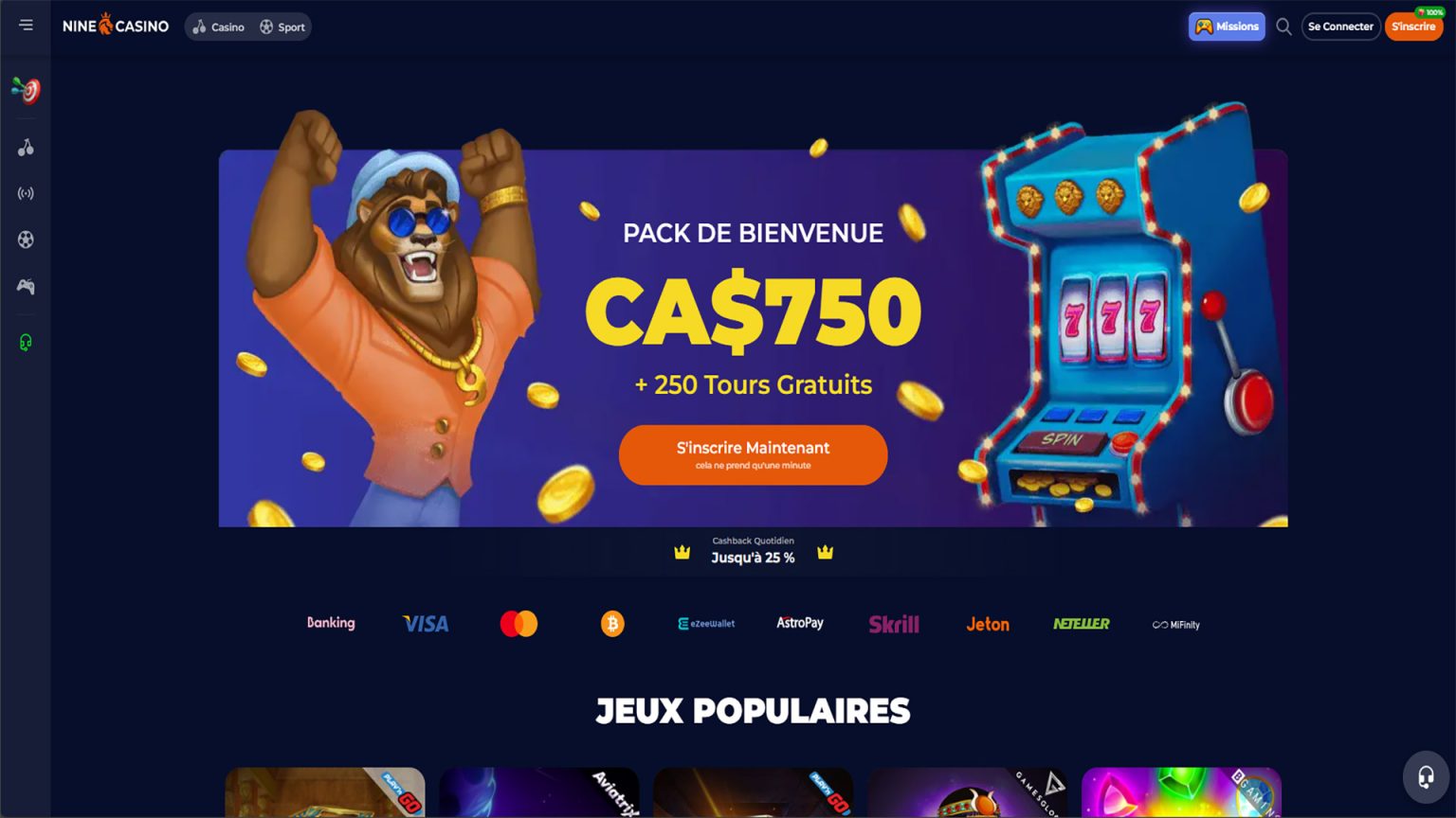Capture d'écran de Nine Casino