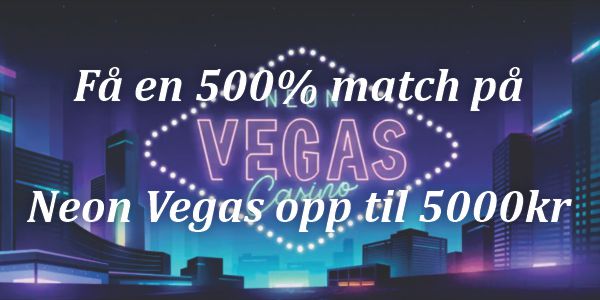 Få en 500% match på Neon Vegas opp til 5000kr