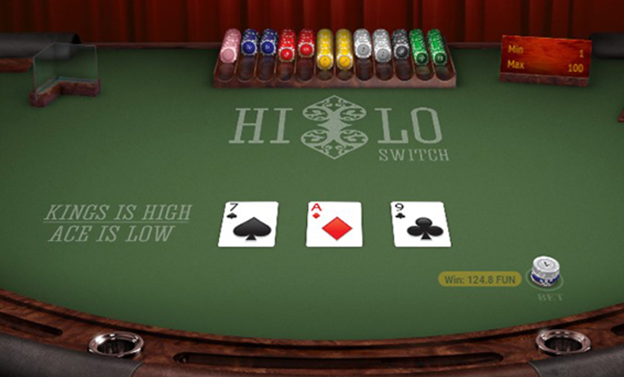 Screenshot of Hi Low Card Game