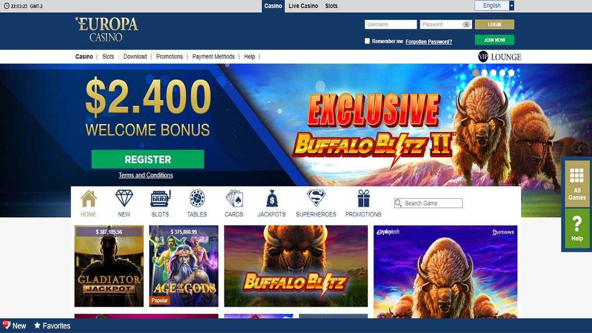 Europa Casino Screenshot