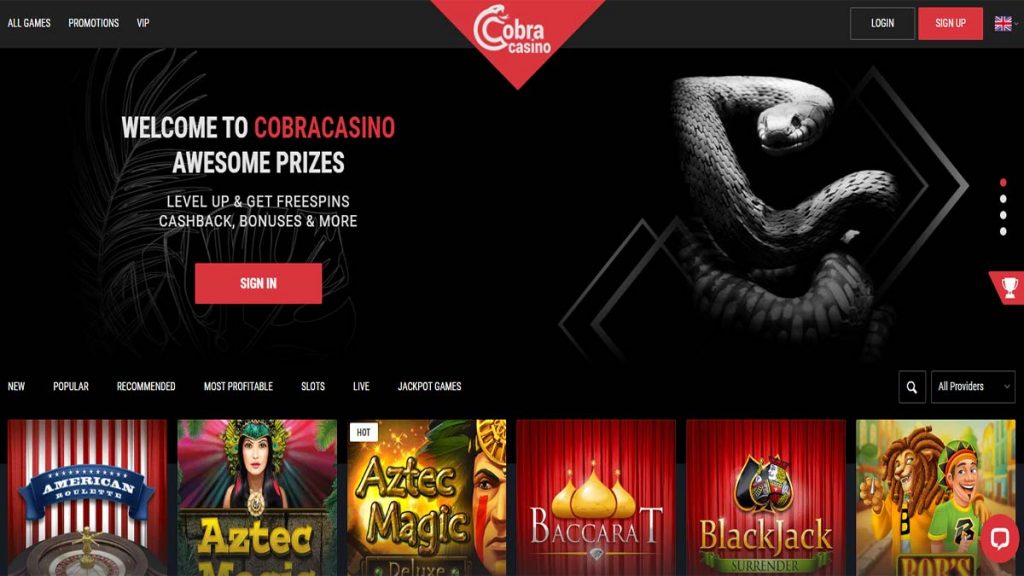 Cobra Casino Review - Deposit $/€10 and get 250 Free Spins - Minimum ...