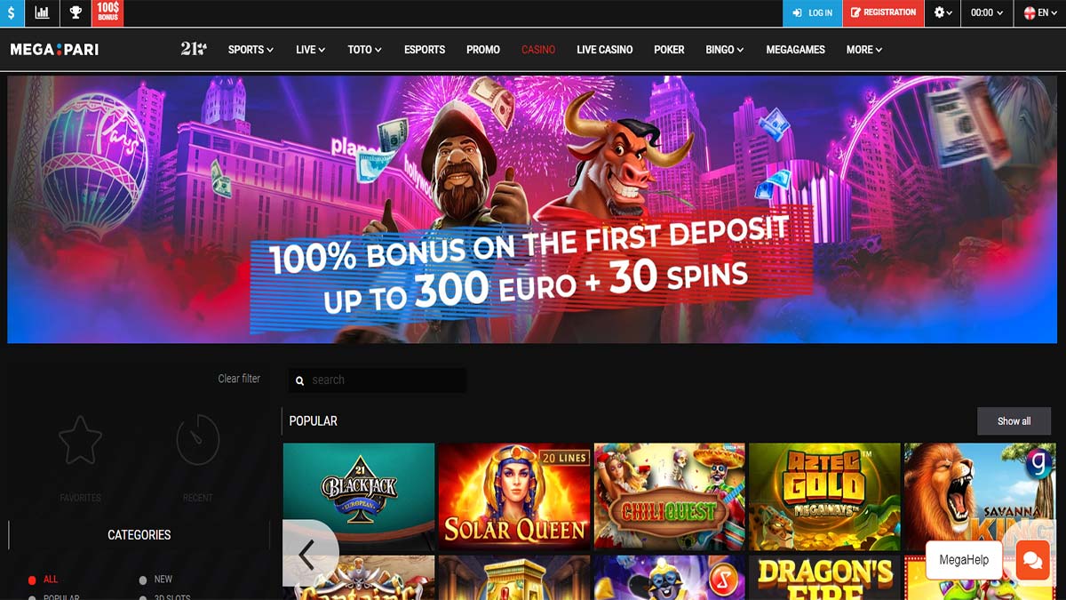 Megapari Casino Screenshot