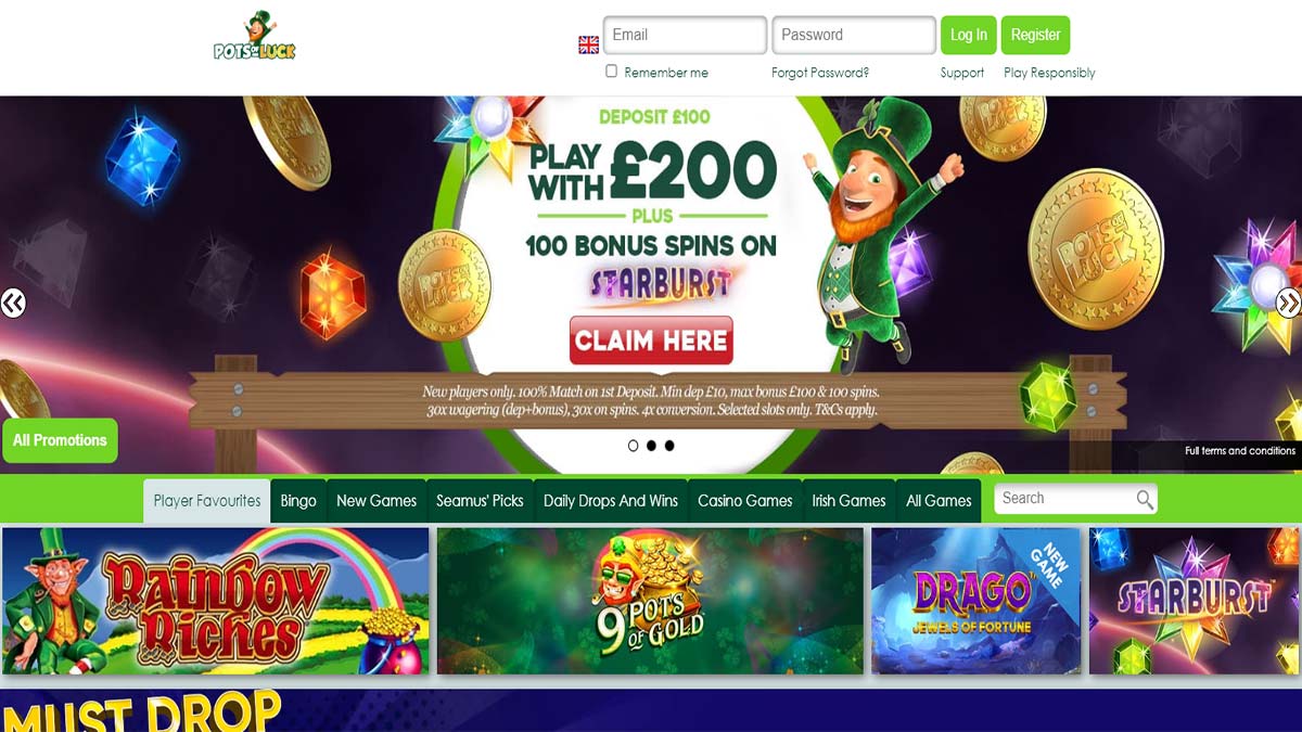 Pots of Luck Casino Screenshot