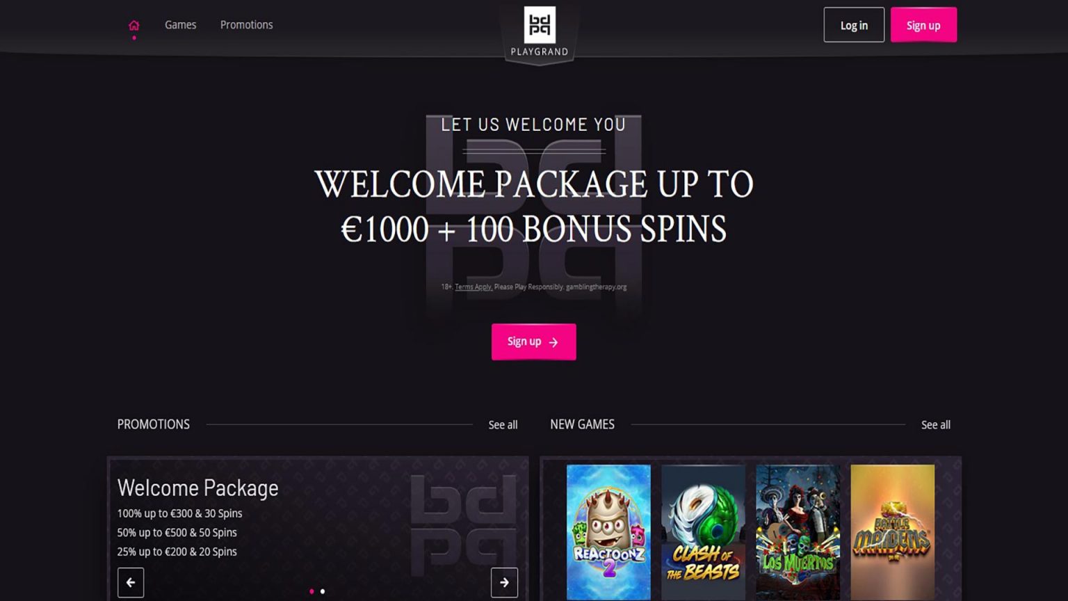 Playgrand online Casino Screenshot