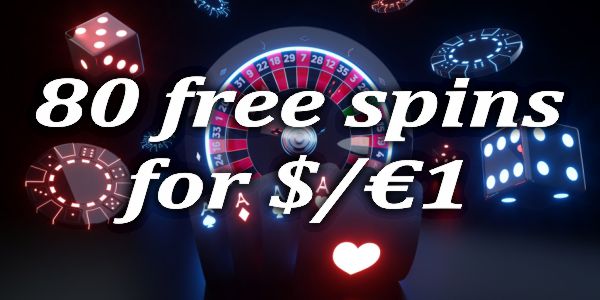80 free spins for $/€1