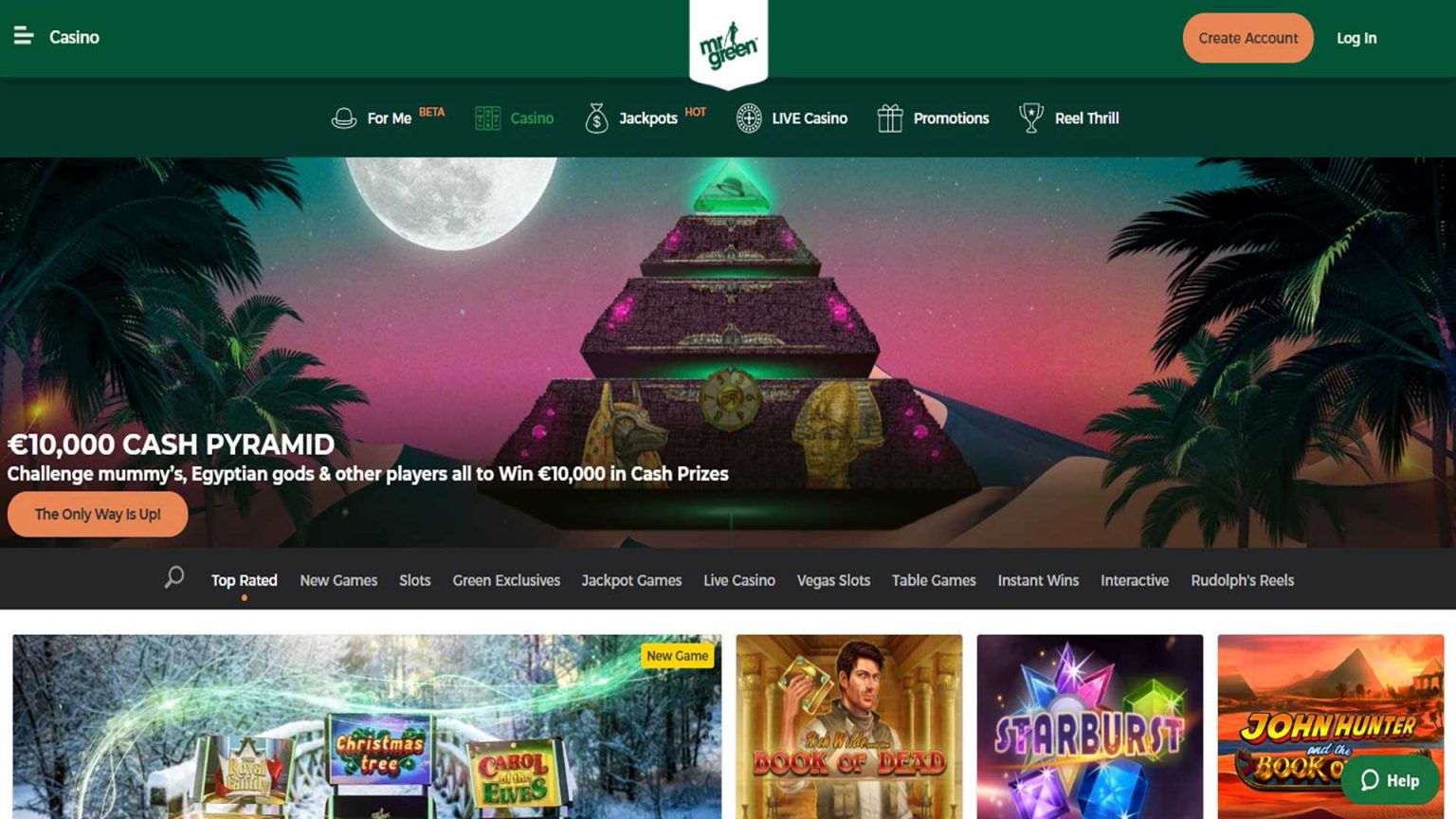 Mr Green casino Screenshot