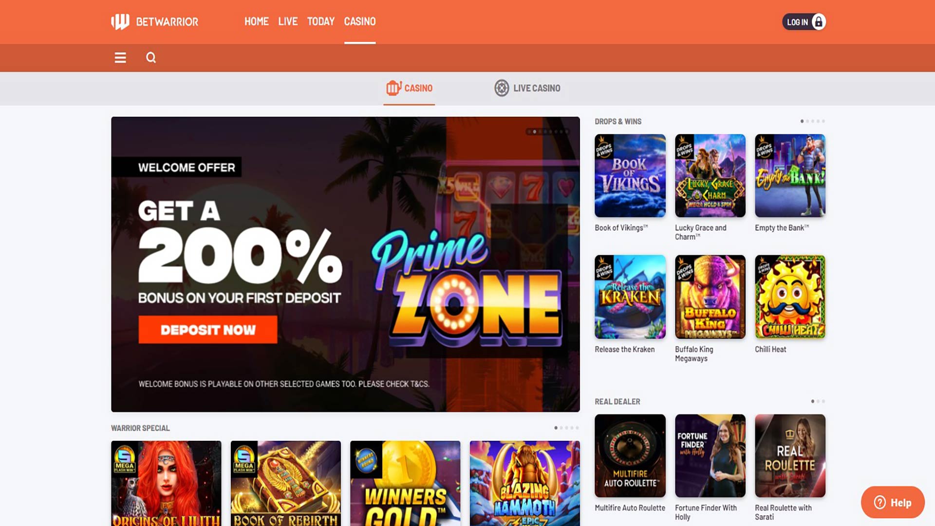 betwarrior codigo promocional