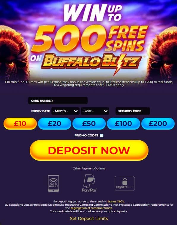 Buffalo spins casino signup