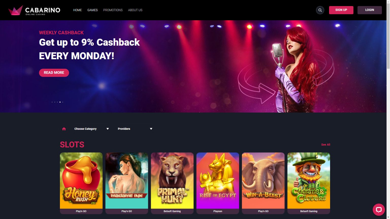 Cabarino Casino Screenshot