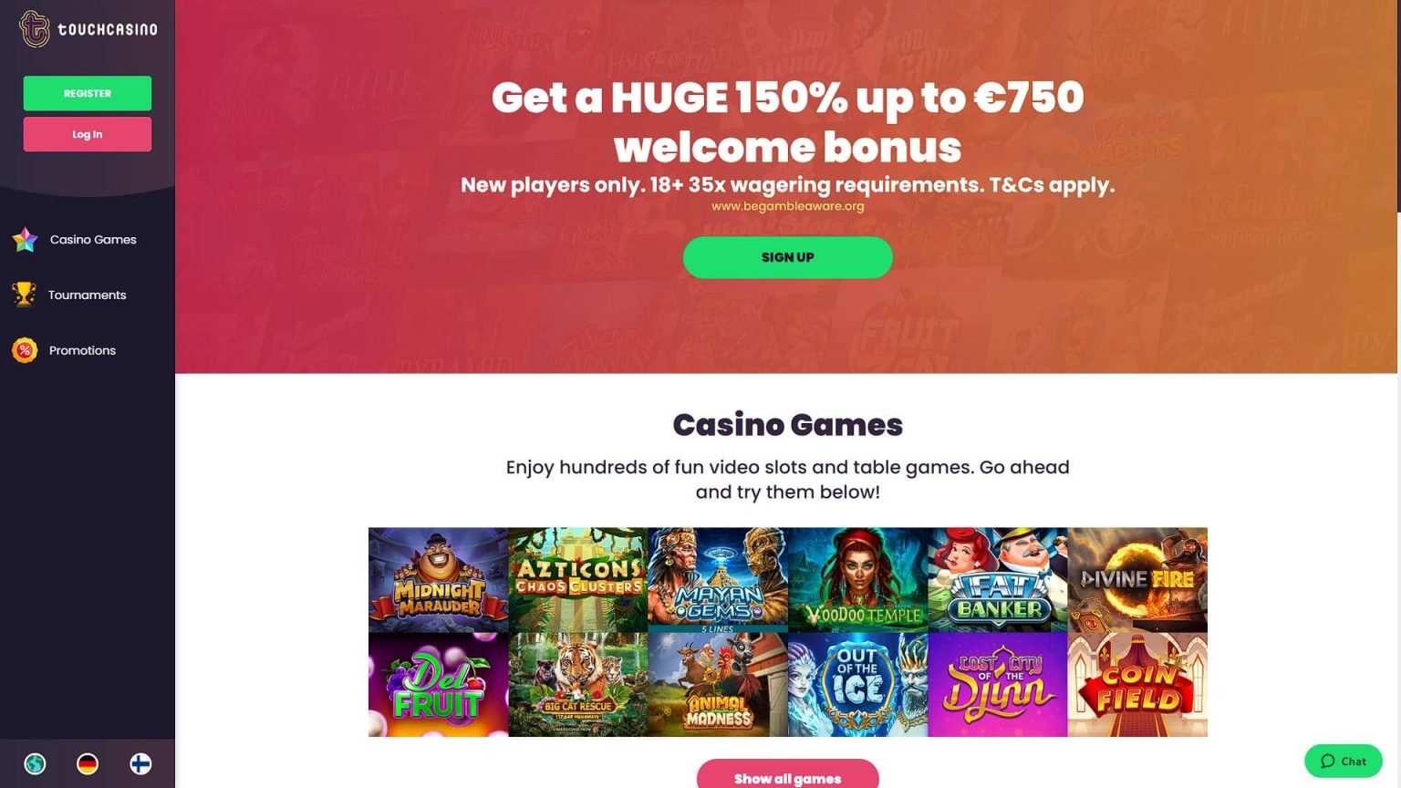 touch casino screenshot