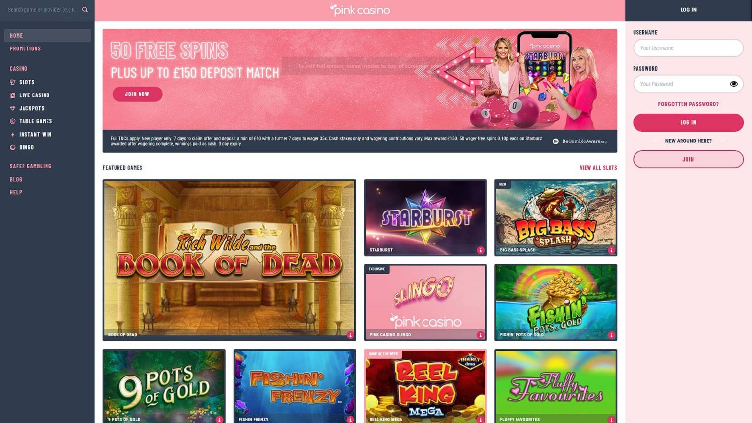 pink casino screenshot