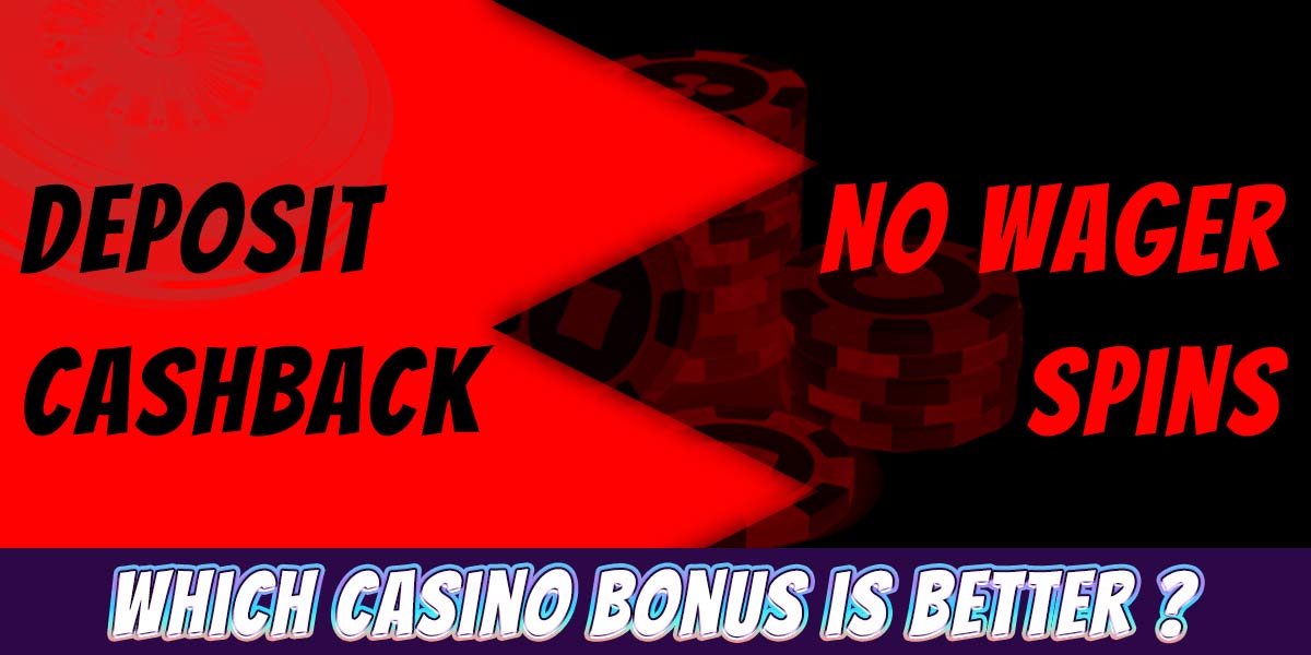 Compare Cashback bonus vs. No Wager Free Spins – which bonus better for you