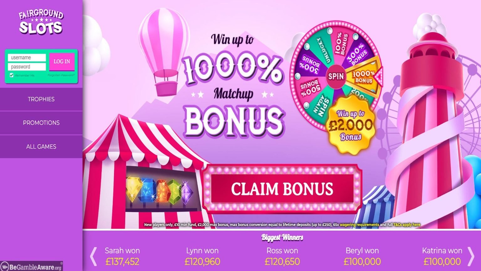 Fairground Slots Casino Screenshot