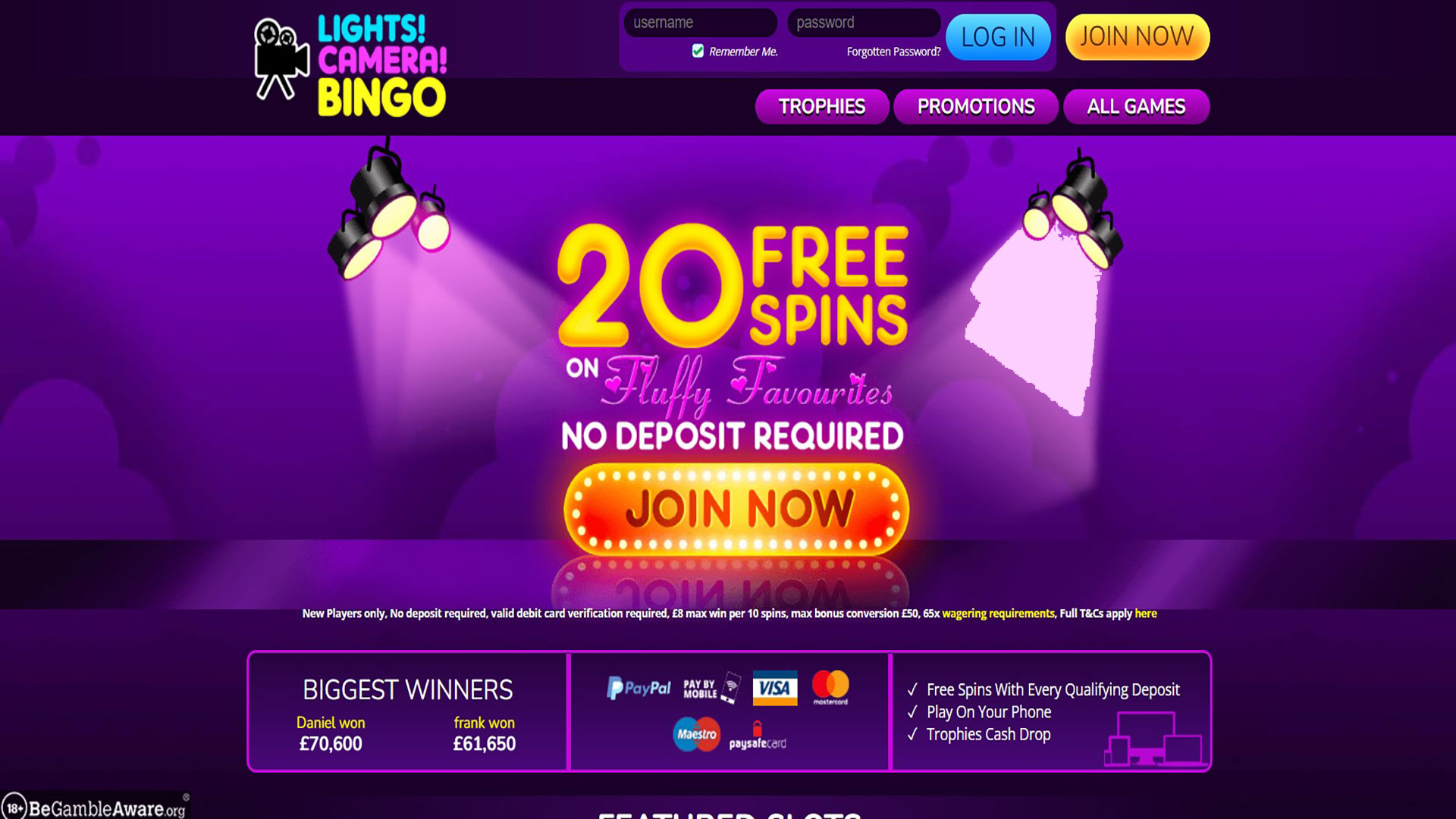 Lights Camera Bingo Online Casino