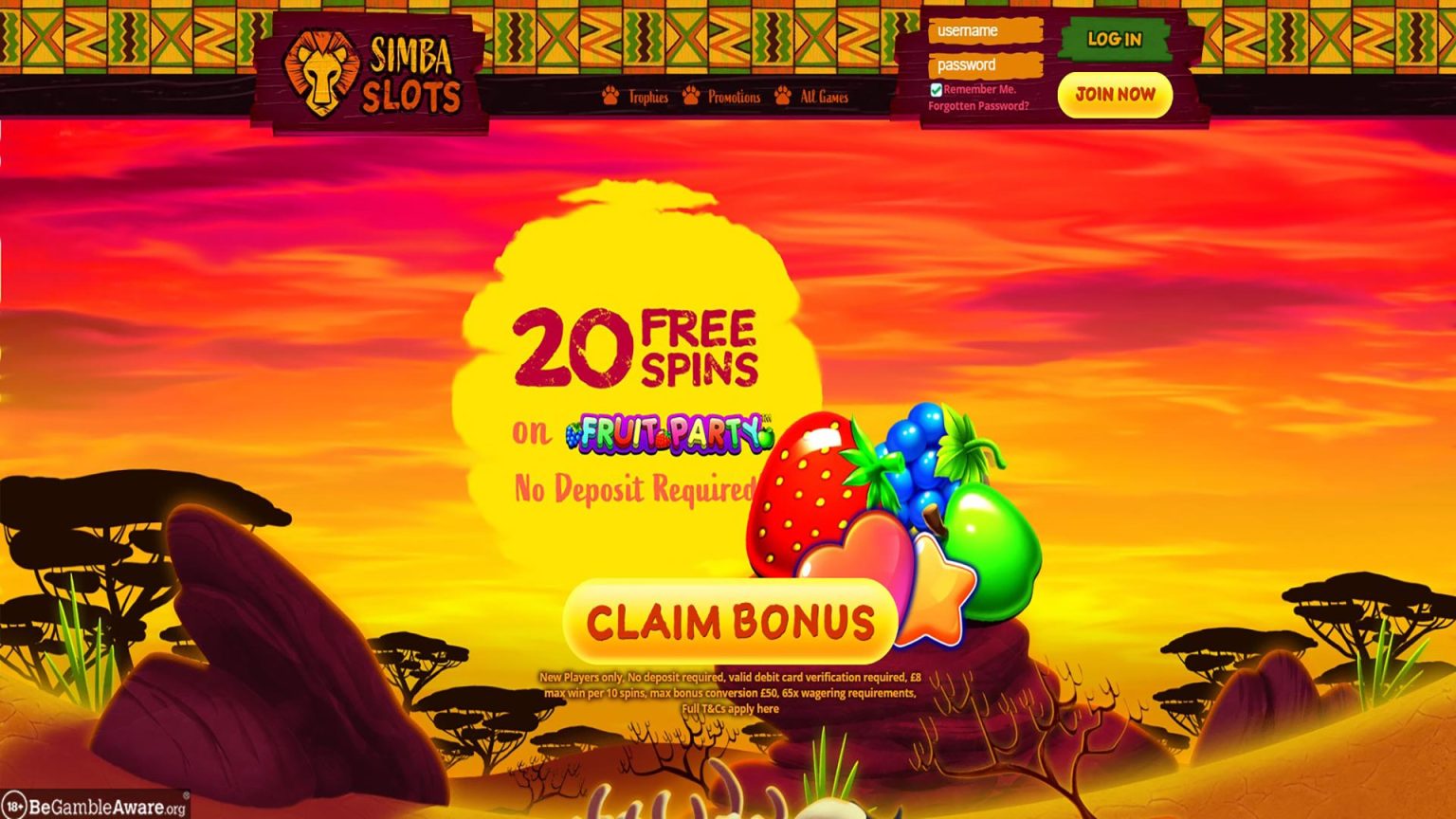 Simba Slots Casino Screenshot