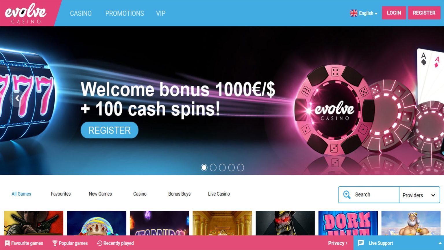 Evolve Casino - Minimum Deposit Casinos