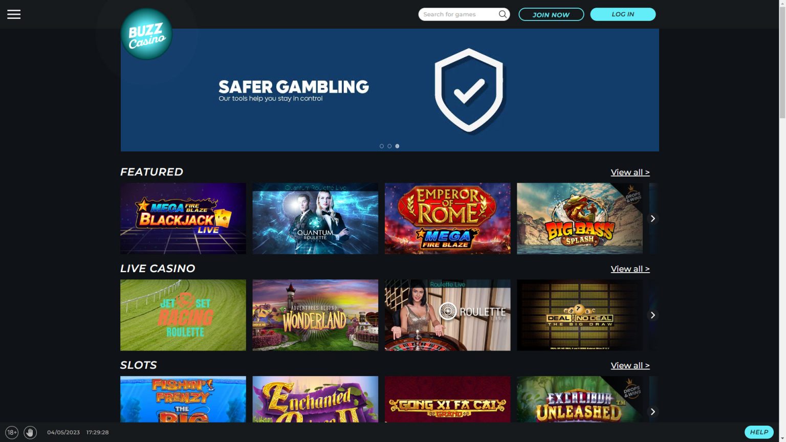 Buzz Casino Screenshot