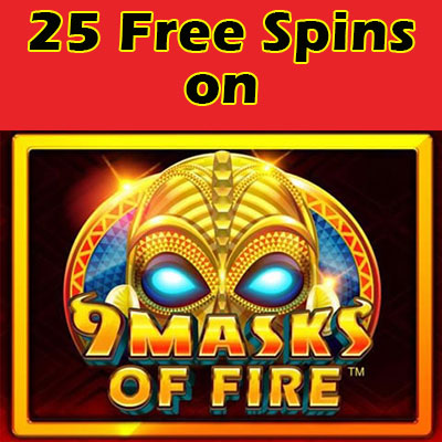 25 putaran gratis pada gambar game 9 Masks of Fire Slot