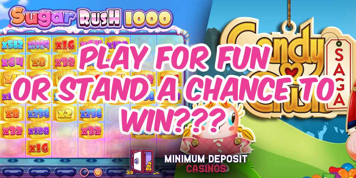 play for fun or stand a chance to win with sugar rush vs candy crush