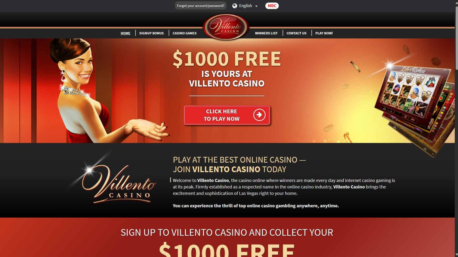 Villento Casino Screenshot