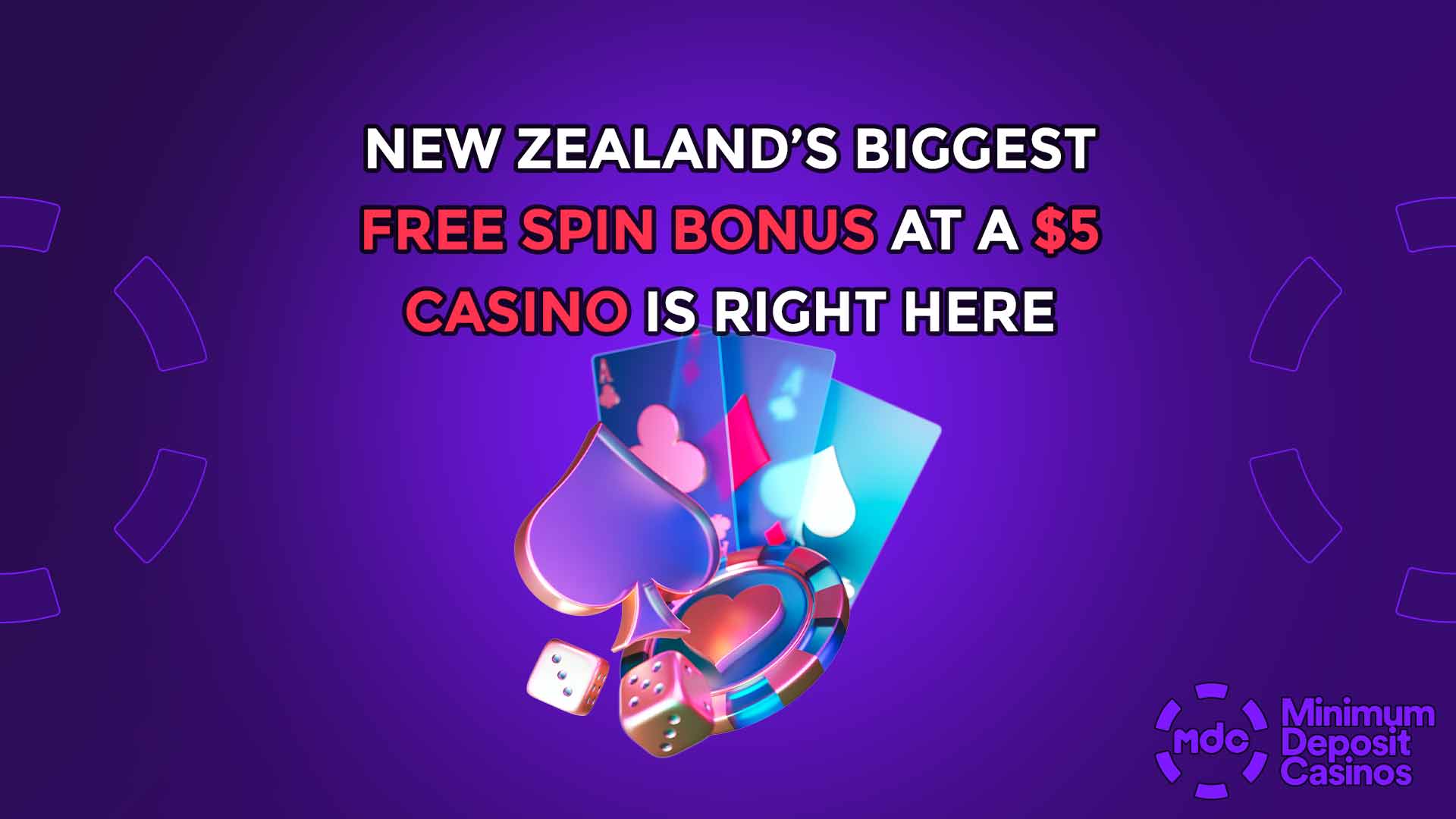 New Zealand’s Biggest Free Spin Bonus at a $5 Casino is Right Here