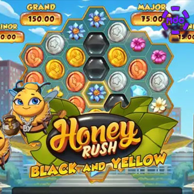 Honey Rush- Black and yellow Slot Image